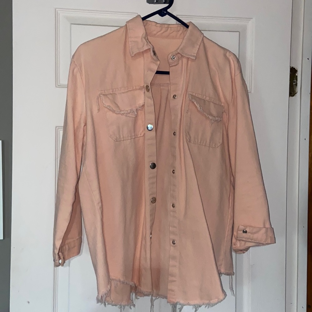 pink jean jacket